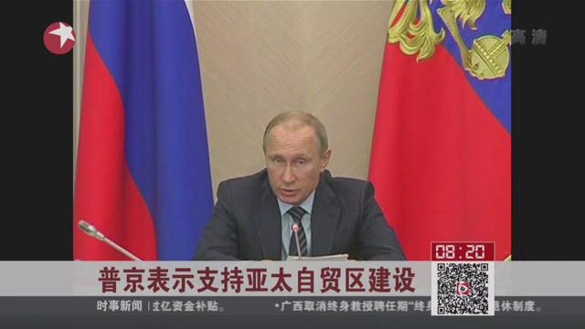 普京表示支持亚太自贸区建设